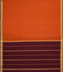 Rust Woven Mysore Silk Saree With Contrast Zari Border-MS3605
