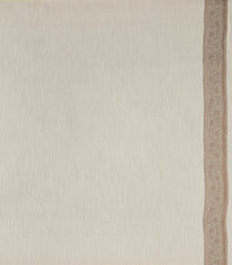 Cream Woven Art Linen Saree With Zari Border-BL5631