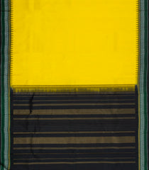 Lemon Yellow Handloom Korvai Kanchipuram Silk Saree With Temple Border-KA15199