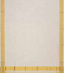 Off White Handloom Kerala Cotton Saree With Zari Border--KEC1039