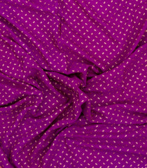 Magenta Handloom Banarasi Khaddi Georgette Silk Saree With Contrast Border-BE1800
