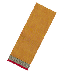 Mustard Woven Chirala Cotton Saree With Narayanapet Border-CR1459