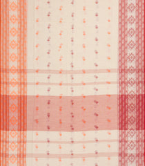 Cream Handloom Bengal Cotton Saree With Floral motifs-BG1803