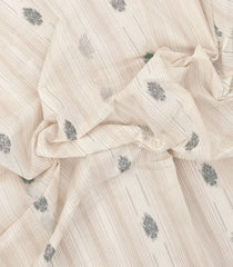 Off White Woven Rasipuram Cotton Saree With Stripes & Buttas-RA2575