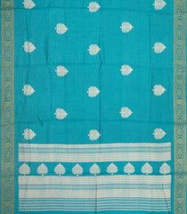 Cyan Printed Synthetic Dola Silk Saree With Zari Stripes & Border-SY0315