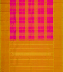 Hot Pink Handloom Kanchipuram Silk Saree With Checks-KA15140