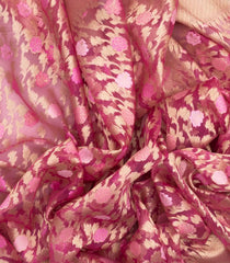 Baby Pink Handloom Organza Soft Silk Saree With Floral Motifs-SO4117