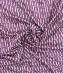 Lavender Printed Chanderi Cotton Saree With Floral Motifs-CC1443