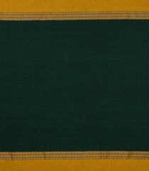 Bottle Green Woven Bengal Cotton Saree With Contrast Border-BG1738
