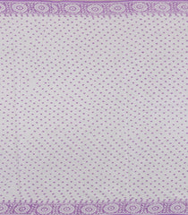 Lavender Printed Jaipur Cotton Saree With Floral Motifs-JC1607
