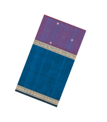Purple Handloom Silk Cotton Saree With Zari Buttas & Contrast Border-SC4822