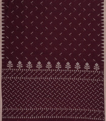 Maroon Woven Bengal Cotton Saree With Chevron Motifs-BG1812