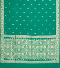 Aquamarine Woven Blended Satin Saree With Floral Zari Buttas-BL6008
