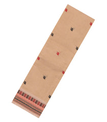 Taupe Handloom Kanchi Cotton Saree With Floral Motifs-KC1704