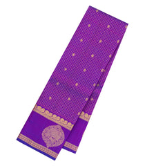 Purple Handloom Kanchipuram Silk Saree With Zari Checks & Buttas-KA15468