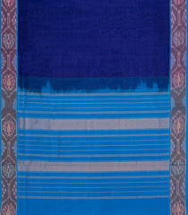 Dark Blue Handloom Silk Cotton Saree With Tie & Dye Border-SC4717