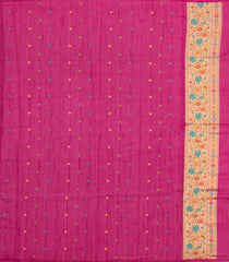 Pink Woven Art Dupion Saree With Meena Floral Border-BL5934