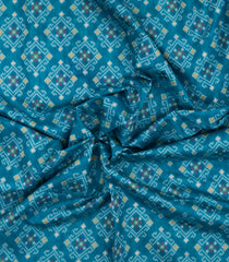 Cyan Woven Art Dupion Saree With Tie & Dye Motifs & Zari Border-BL5856