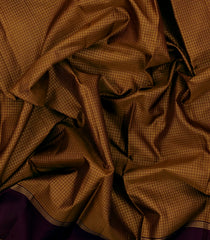 Light Brown Handloom Kanchipuram Silk Saree With Checks-KA14701