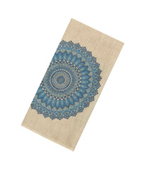 Taupe Printed Synthetic Linen Saree With Floral Motifs-SY0166