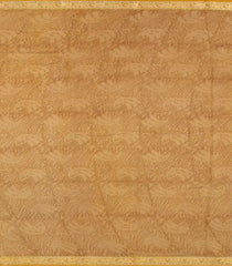 Brown Printed Chanderi Cotton Saree With Contrast Zari Border-CC1687