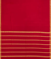 Red Woven Mysore Silk Saree With Zari Border-MS3692