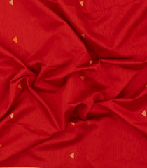 Red Handloom Maheswari Silk Cotton Saree With Buttas-SC4136