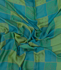 Aquamarine Woven Synthetic Brasso Saree With Floral Motifs-BL4917