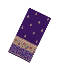 Purple Woven Art Dupion Saree With Buttas & Tie and Dye Border-BL5907