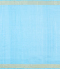 Blue Handloom Silk Cotton Saree With Checks & Buttas-SC4731
