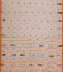 Cream Handloom Bengal Cotton Saree With Floral Motifs-BG2002