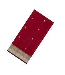 Crimson Handloom Maheswari Silk Cotton Saree With Buttas-SC4166