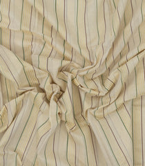 Off White Handloom Kerala Cotton Saree With Meena Stripes-KEC1057