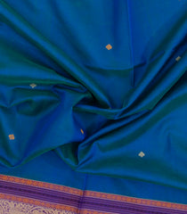 Blue Handloom Silk Cotton Saree With Diamond Buttas-SC4396