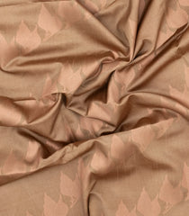 Beige Woven Art Dupion Saree With Leaf Motifs & Contrast Pallu-BL4946