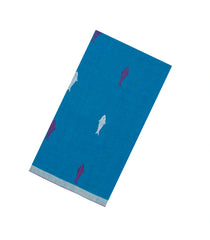 Sky Blue Woven Bengal Cotton Saree With Fish Buttas-BG1650