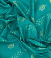 Cyan Woven Blended Aura Saree With Zari Buttas & Zari Border-BL5822