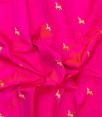 Hot Pink Handloom Kanchipuram Silk Saree With Deer Buttas-KA15774