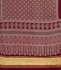 Maroon Printed Modal Silk Saree With Zari Pallu-PS0740