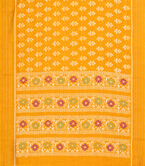 Yellow Printed Synthetic Dola Silk Saree With Zari Border-BL5093