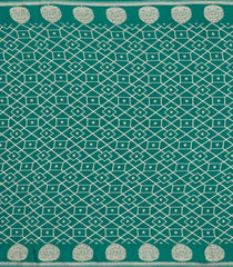 Aquamarine Handloom Banarasi Khaddi Georgette Silk Saree With Floral Motifs-BE1809