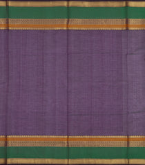 Dark Purple Handloom Silk Cotton Saree With Zari Buttas & Contrast Border-SC4823