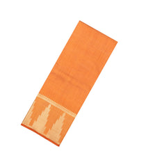 Orange Woven Art Tussar Silk Saree With Temple Border-SY0558