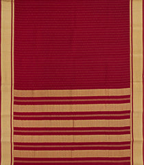 Crimson Woven Mysore Silk Saree With Zari Motifs-MS3655
