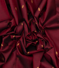 Maroon Handloom Korvai Kanchipuram Silk Saree With Turquoise Border-KA12879