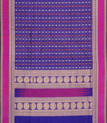 Purple Handloom Silk Cotton Saree With Checks-SC4225
