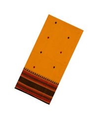 Mustard Handloom Bengal Cotton Saree With Buttas-BG1931-Mustard