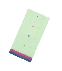 Mint Green Handloom Bengal Cotton Saree With Diamond Buttas-BG1791