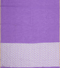 Lavender Printed Synthetic Linen Saree With Contrast Mustard Pallu-SY0326