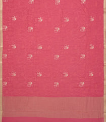 Peach Woven Mysore Silk Saree With Embroidered Animal Motifs-MS3191